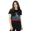 Marvel Womens/Ladies Captain America Pixelated Cotton Boyfriend T-Shirt