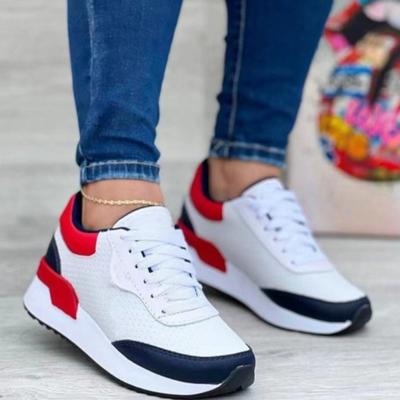 Damen Casual Sneakers Sommerschuhe Damenmode Atmungsaktive Schnürschuhe Mesh Sportschuhe für Damen Plateau Walking Designer Schuhe