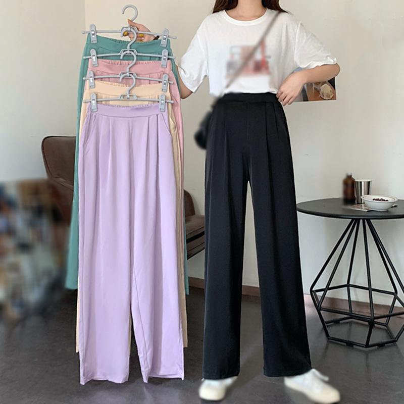 

Женские повседневные брюки, летние дышащие широкие брюки с карманами, прямые брюки