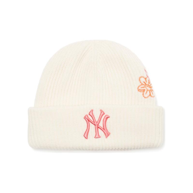 MLB Акриловые шапки-бини Унисекс Белый/Черный Модные 3ABNM0816-50CRS White/Pink-F
