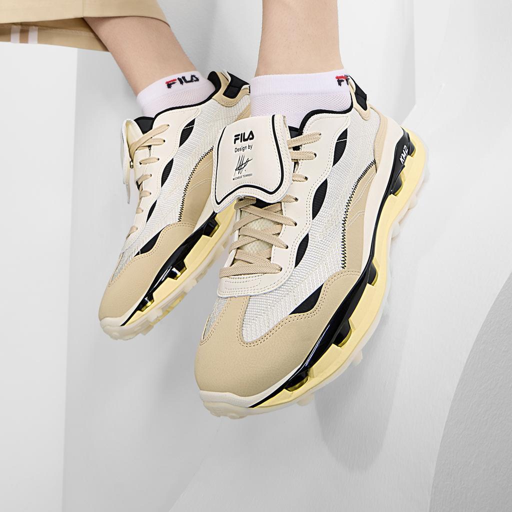 Fila KM2 Fashion Versatile Durable Low-Top Casual Shoes Men Sneakers Snow-White Beige F12M433105FPB