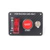 3 Gang True Carbon Fiber 12V LED Lgnition Switch Panel Car Modification Racing Universal Car Engine Start Push Button
