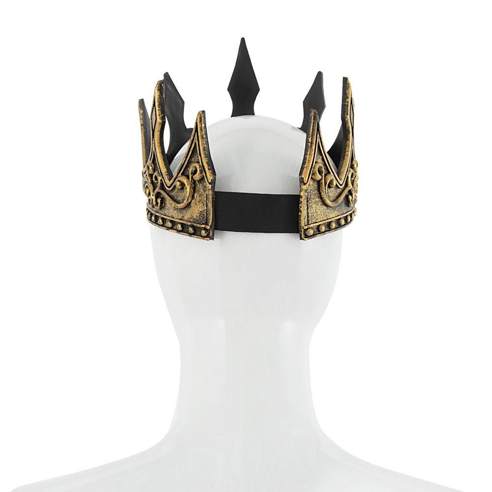 Středověký styl kovová knížecí tiára zirkon Halloween kostýmní doplňky jednoduchá královská koruna svatba