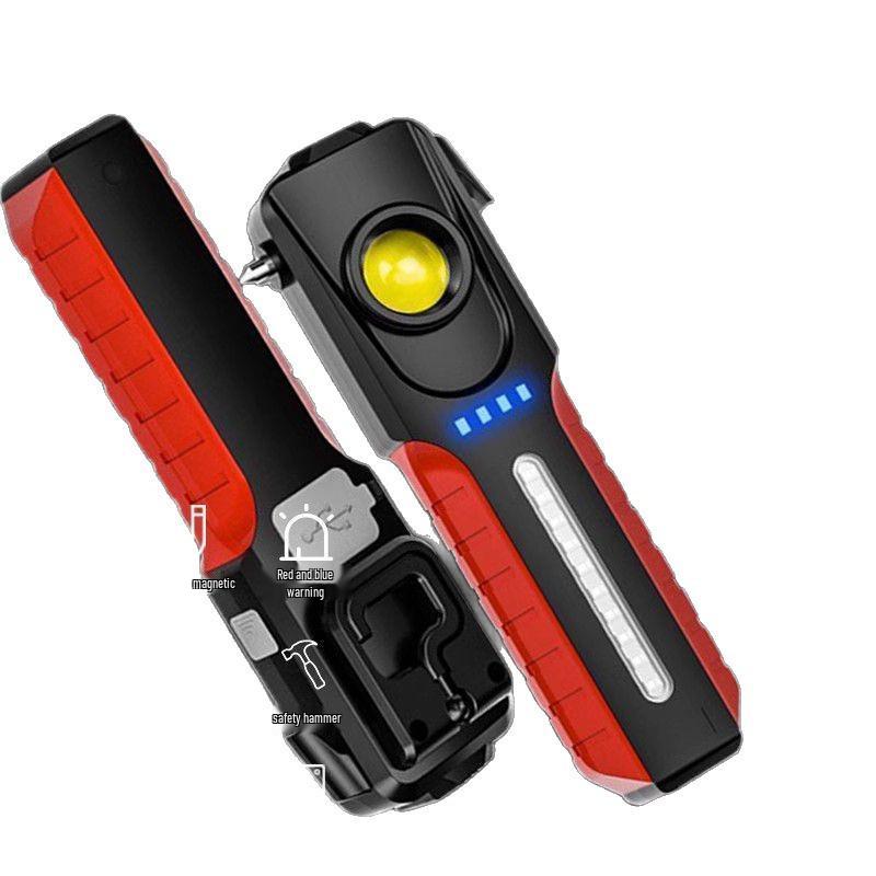 Multifunctional Car Hammer and Super Bright Flashlight for Emergency and Auto Maintenance