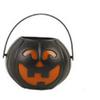 Halloween Candy Bowl Decorations  Black Plastic Cauldron Bowls with Iron Rack, Halloween Party Decorations Candy Bucket