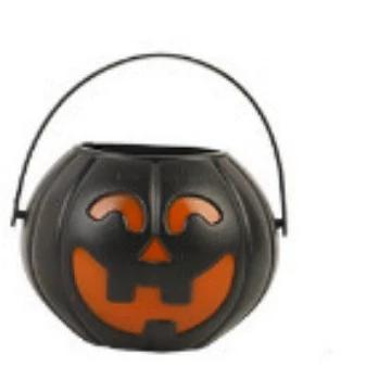 Halloween Candy Bowl Decorations  Black Plastic Cauldron Bowls with Iron Rack, Halloween Party Decorations Candy Bucket