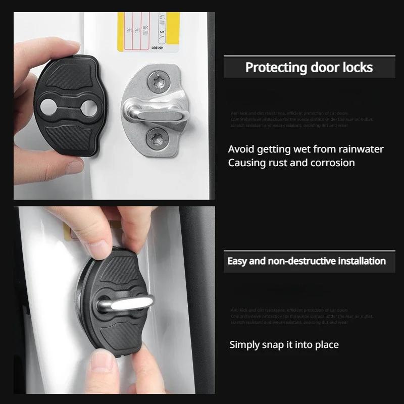4PCS Door Lock Cover for Tesla Model 3/Y/3+ Model Y Juniper 2025 Car Door Latch Protection Cover Limiter Buckle Car Accessories