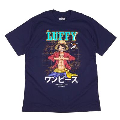 EVERSOUL ONE PIECE Kurzarm T-Shirt mit Strohhut und Charakter Anime Film Größe XL, Ärmel, Luffy, Chopper, Nami, Piraten, Sanji, Zorro,