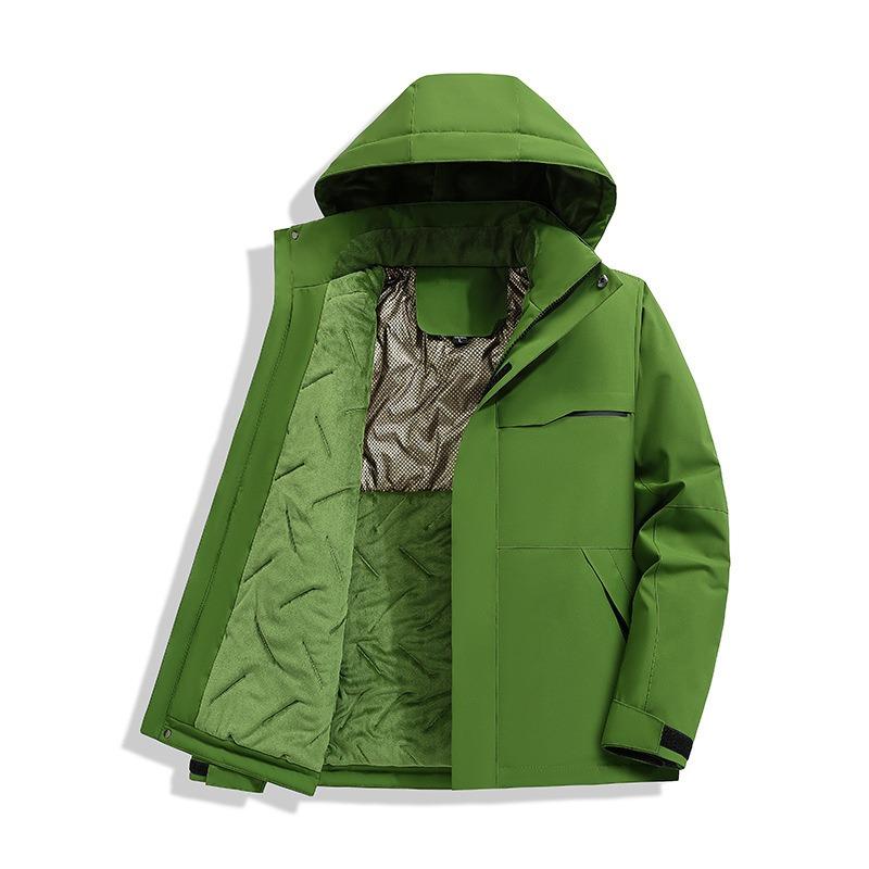 Graphene inner thickened cotton-padded clothes are cold-proof and warm in winter, windproof and waterproof outdoor mountaineering suits, couple coats.