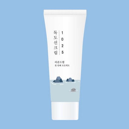ROUND LAB 1025 Dokdo Travel Kit – Toner 50ml + Lotion 50ml + Sunscreen 20ml + Cleanser 20ml + Pouch