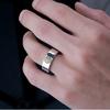 Adjustable Open Ring Men Women Sterling Retro Geometric Infinity Wheel Design Handmade Statement Jewelry