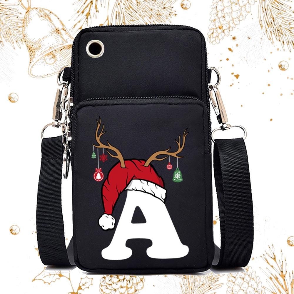 

Lightweight Casual Portable Messenger Bag Multifunctional Christmas 26 English Letter Printing No specification