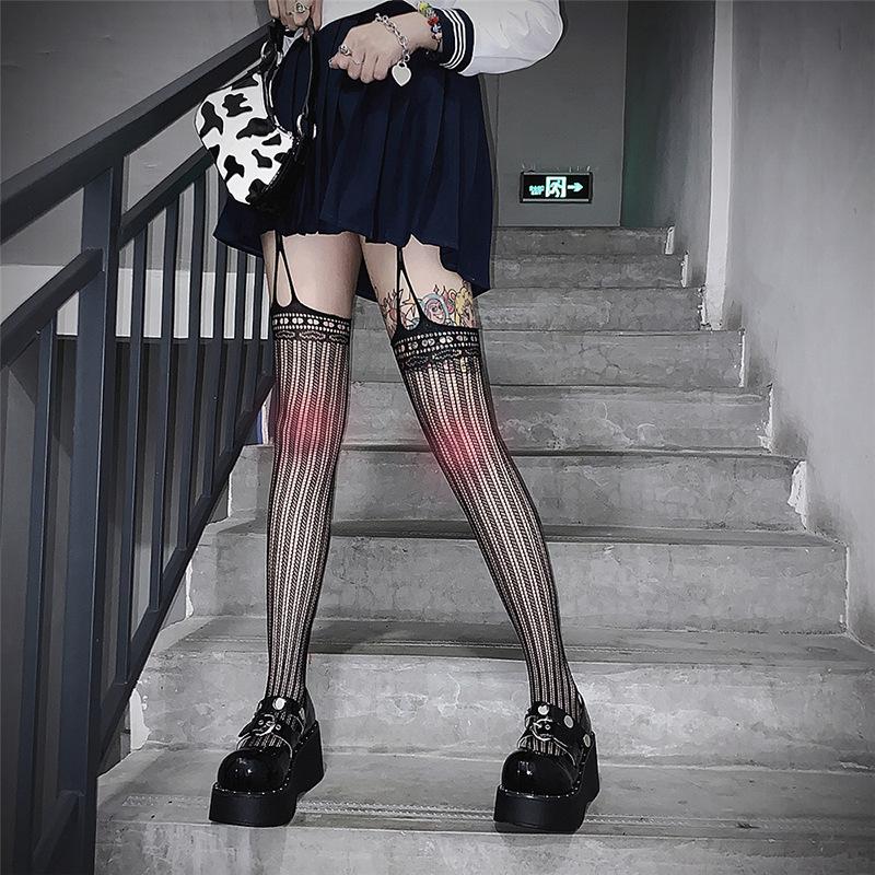 Vertical Stripes Tights Sexy Women'S Open Crotch Pantyhose Lady Friend Gift Comfortable Hollow Out Wear Hosiery Lilita Jk Tights