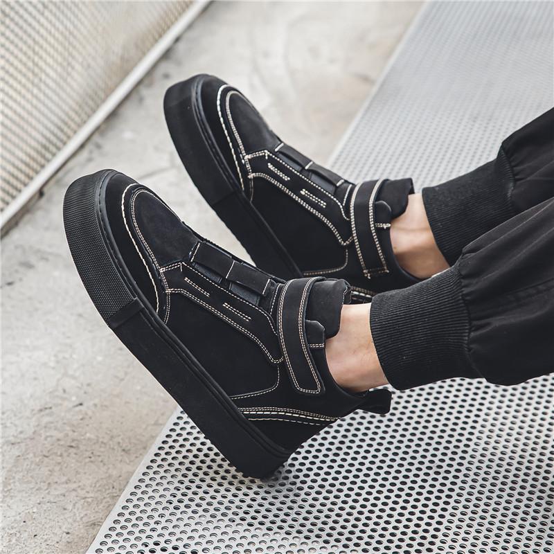 Men's High Top Skate Shoes Winter Warm Cotton Padded Sneakers Fashion Casual Shoes Non-Slip Fur Lined Flats Platform Thick Sole
