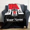 Name Custom Besiktas JK 1903 Print Flannel Blanket High Quality Warm Comfortable Cover for All Seasons Perfect for Gifts Home Decor