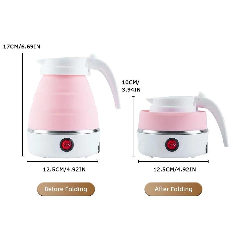 

Портативный складной электрический чайник для путешествий на открытом воздухе, 600 мл, для домашнего использования, небольшой интеллектуальный электрочайник с изоляцией при отключении электроэнергии European standard