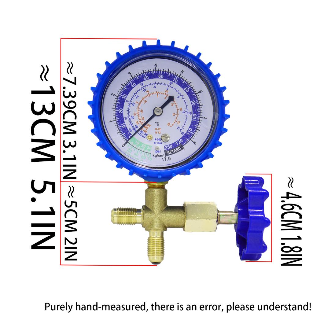 Air Conditioner Refrigerant Pressure Gauge  Kit for R12/R22/R134/R502 with Adapter Hose with Adapter