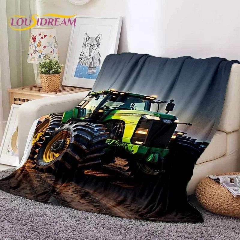 Retro Tractor Car 3D Truck Soft Flannel Blanket for Beds Bedroom Sofa Picnic ,Throw Blanket for Cover Outdoors Leisure Gift