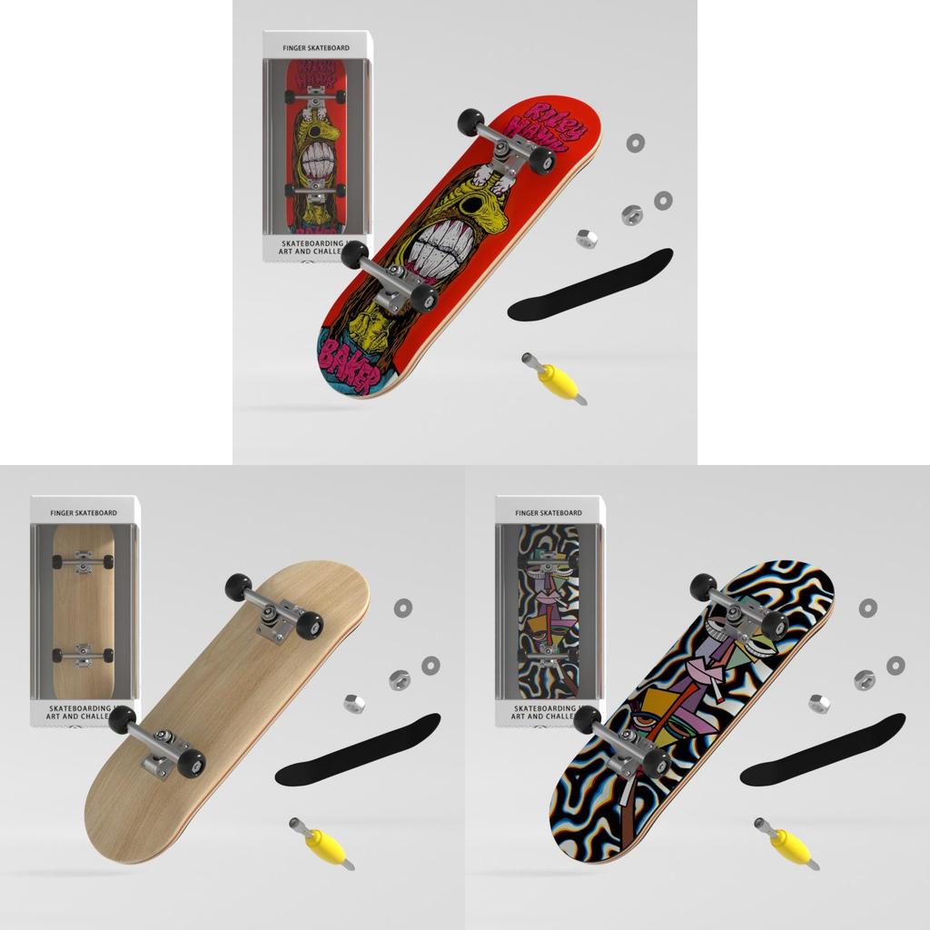 Fingerboard Skate Toy With Maple Wood Deck For Diy Stunt Performers