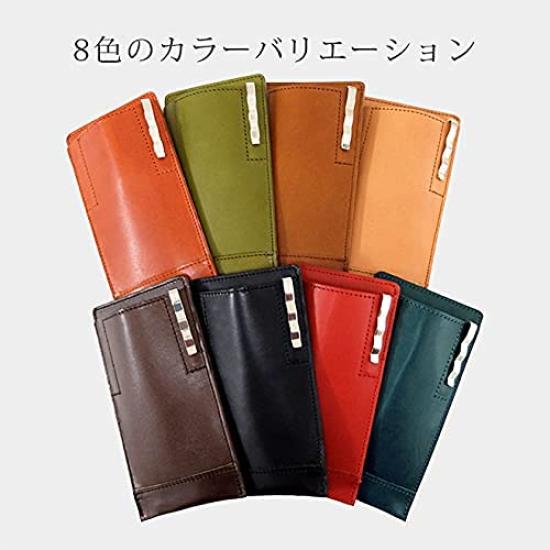 Chest Pocket Pen Case with Business Card Tochigi Leather i-story Holder, (Green)