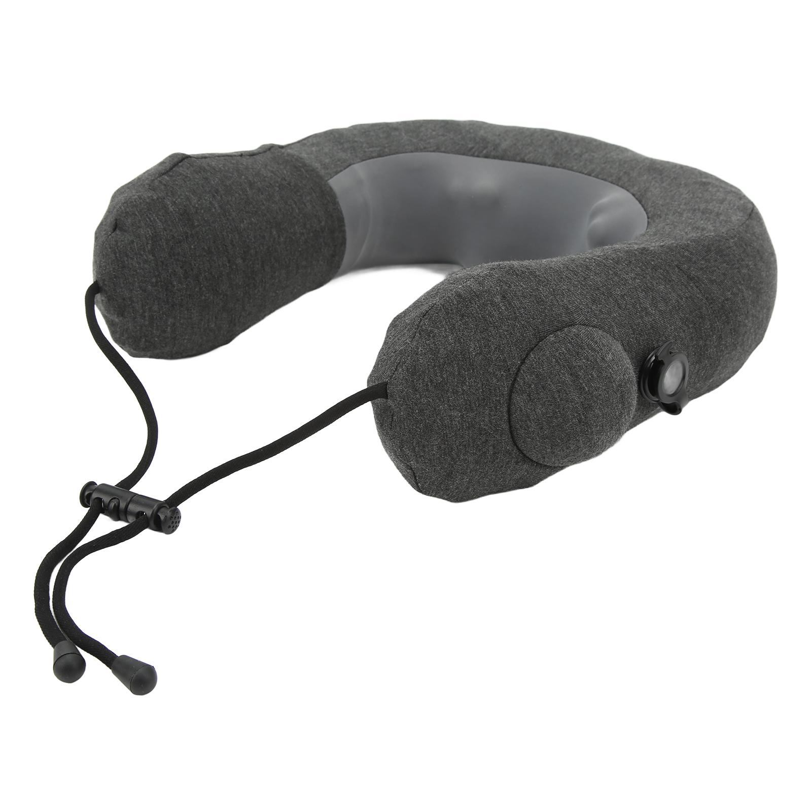 

Travel Neck Pillow Ergonomic Support Skin Friendly 1800mAh Easy Inflating Inflatable Neck Pillow for Family Office Car