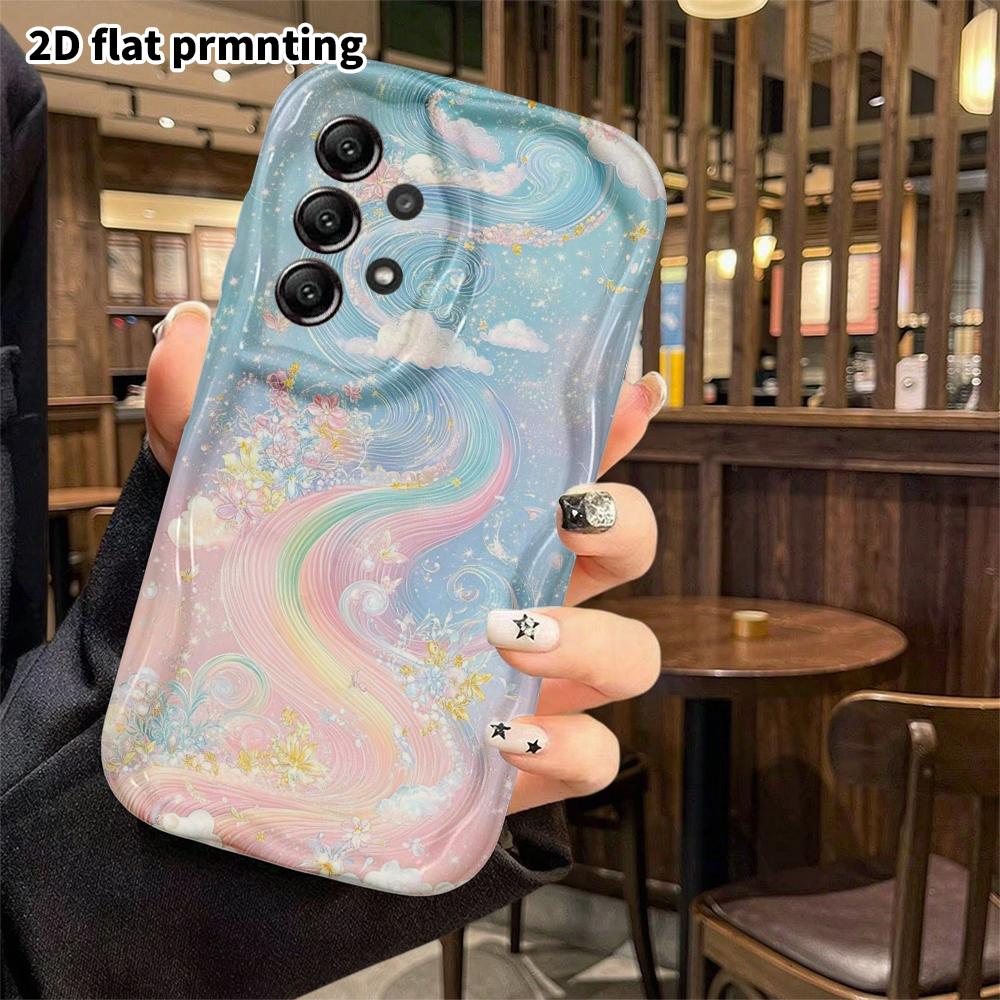 Phone Case: 2D Flat Samsung Galaxy A34 A35 M05 M06 S20 S22 S21 FE Plus 5G Cover, Rainbow Flower Sea & Starry Sky, Christmas and Halloween Gift