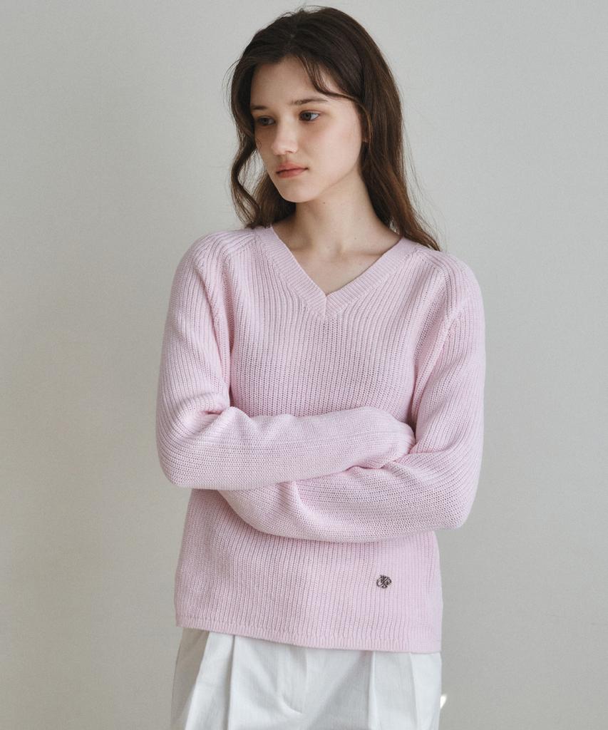 Wednesday Oasis For Woman Easy Hazzi V-Neck Knit_Baby Pink(Wc26Kn06)