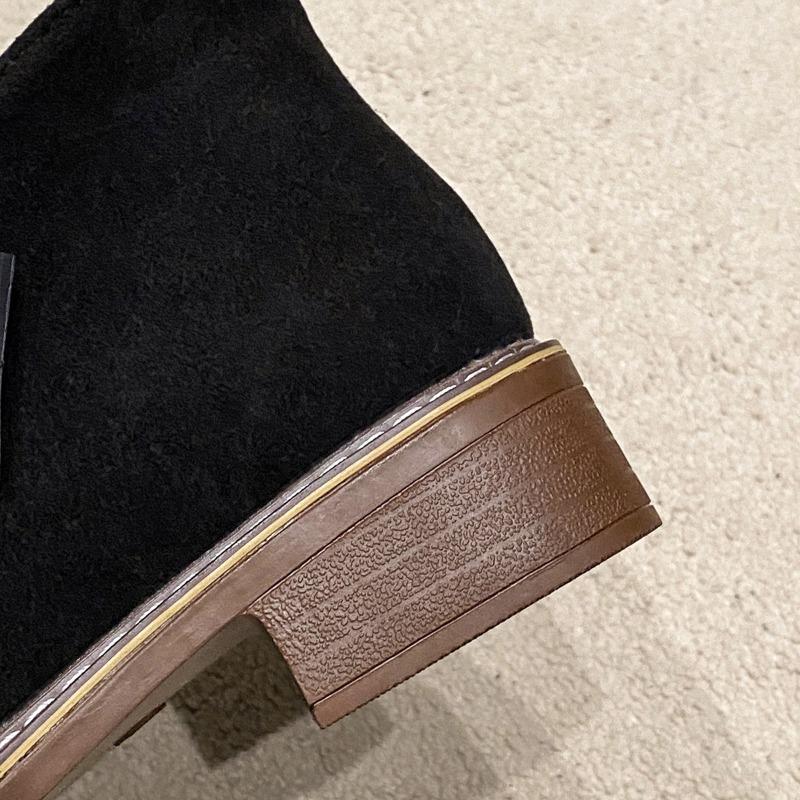 European and Americanforeign Trade Short Tube Medium Heel Retro Matte Short Boots Women's Cross-border Thick Heel Flat Bottom Side Zipper Martin Boots