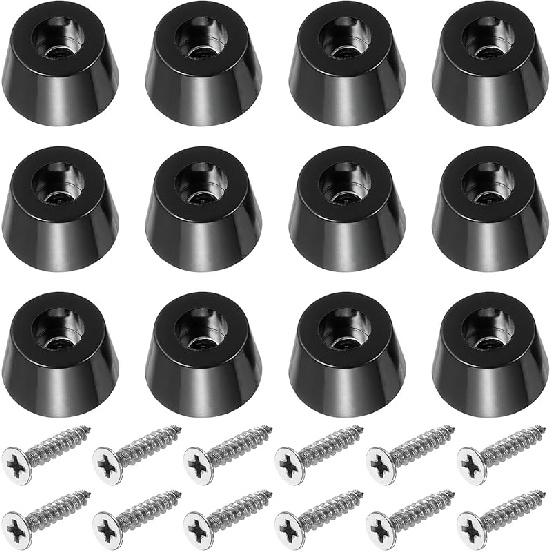 PATIKIL Cutting Board Feet, 12 Pack Round Rubber Feet Bumpers Non Slip Bumper Pads with Stainless Steel Screws for Furniture Chairs Desks Electronics