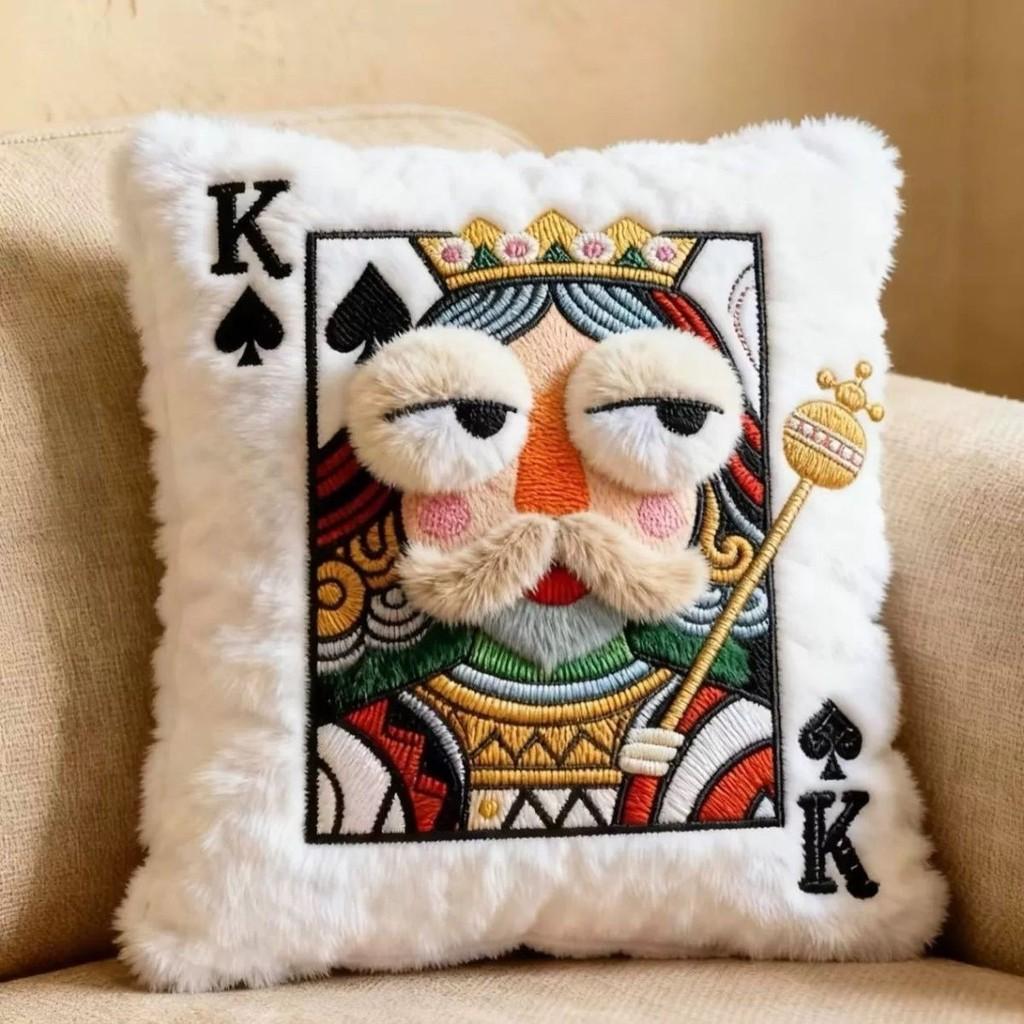 Kristallwasser-Plüsch-Spielkartenkissen mit Stickerei und süßem Charakterdesign für Geschenke und Wohnzimmerdekoration