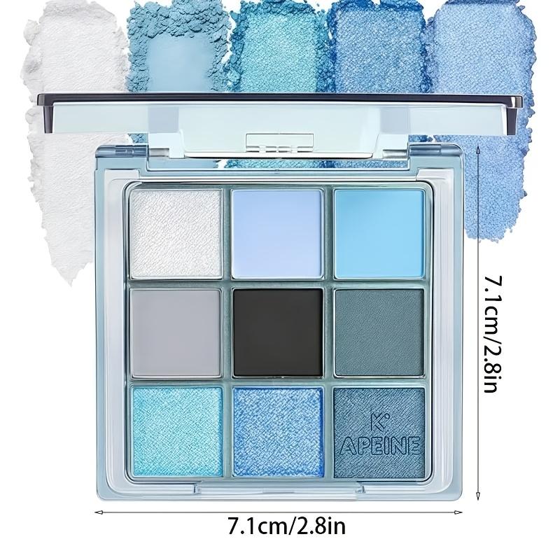9-Farben-Lidschattenpalette, Schimmernder & Matter Meeresfarb-Lidschatten-Set, Hochpigmentiertes Irisierendes Augen-Make-up für Party & Tägliche Looks
