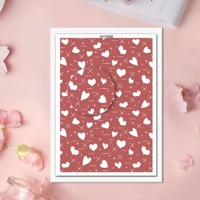 Valentine Love Heart Transfer Paper 95x138mm Clay Earrings Water Soluble Transfer Paper for Jewelry Making