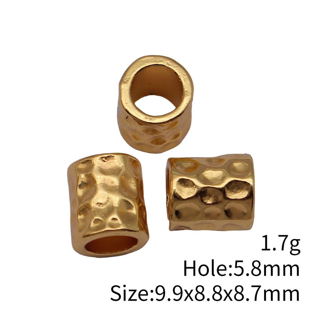 Concentric Circle Pattern Tube Spacer Beads Metal Loose Beads For Bracelet Necklace Hair Jewelry Craft Accessories For