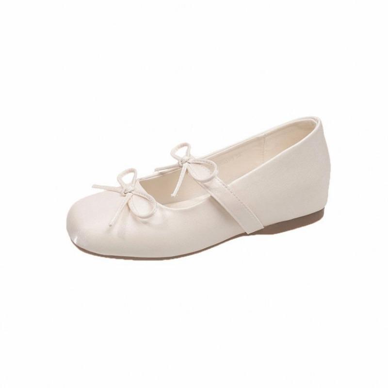 

College style light mouth bow Mary Jane shoes new flat single shoes with skirt fashion ballet shoes 40
