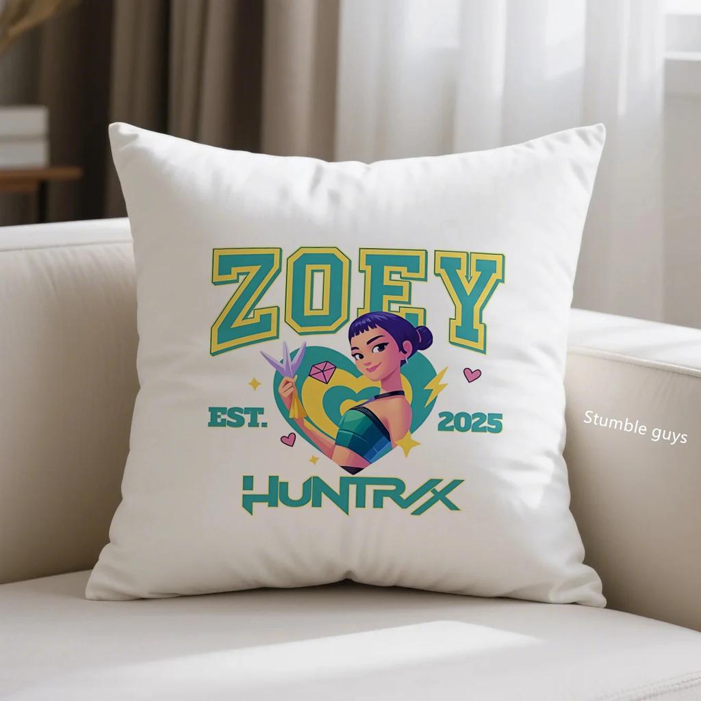 Anime Sofa Cushion Cover Kpop Demon Hunters Pillowcase Home Use