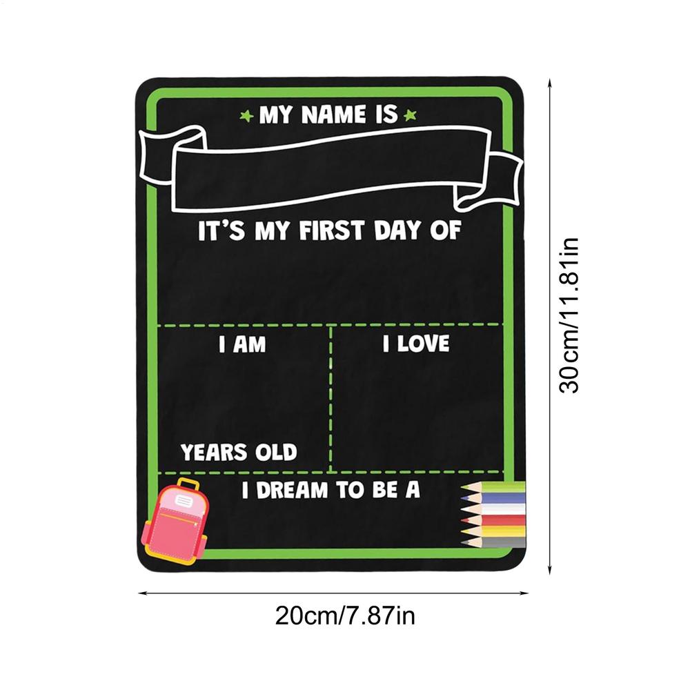 Школьная табличка Деревянная табличка «Первый день в школе» Двусторонняя школьная меловая доска Реквизит для фото Многоразовые математические плакаты для детей Первый