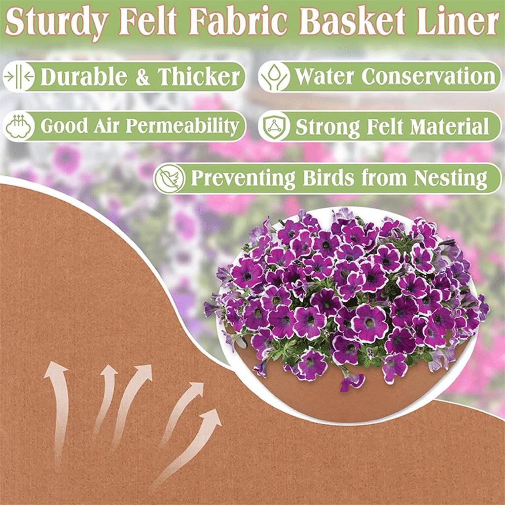 3pcs Round Felt Hanging Basket Liner Flowerpot Pad for Petunias Strawberries Planting Home Balcony Decoration Garden Supplies