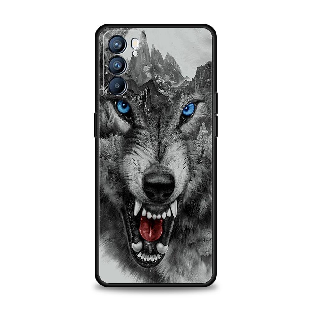 Animal Wolf Phone Case For OPPO Find X5 A54 A53 A52 A9 2020 A16 A15 A95 A76 A74 A12 Reno7 SE Reno6 Pro+ 5G Soft Silicone Cover