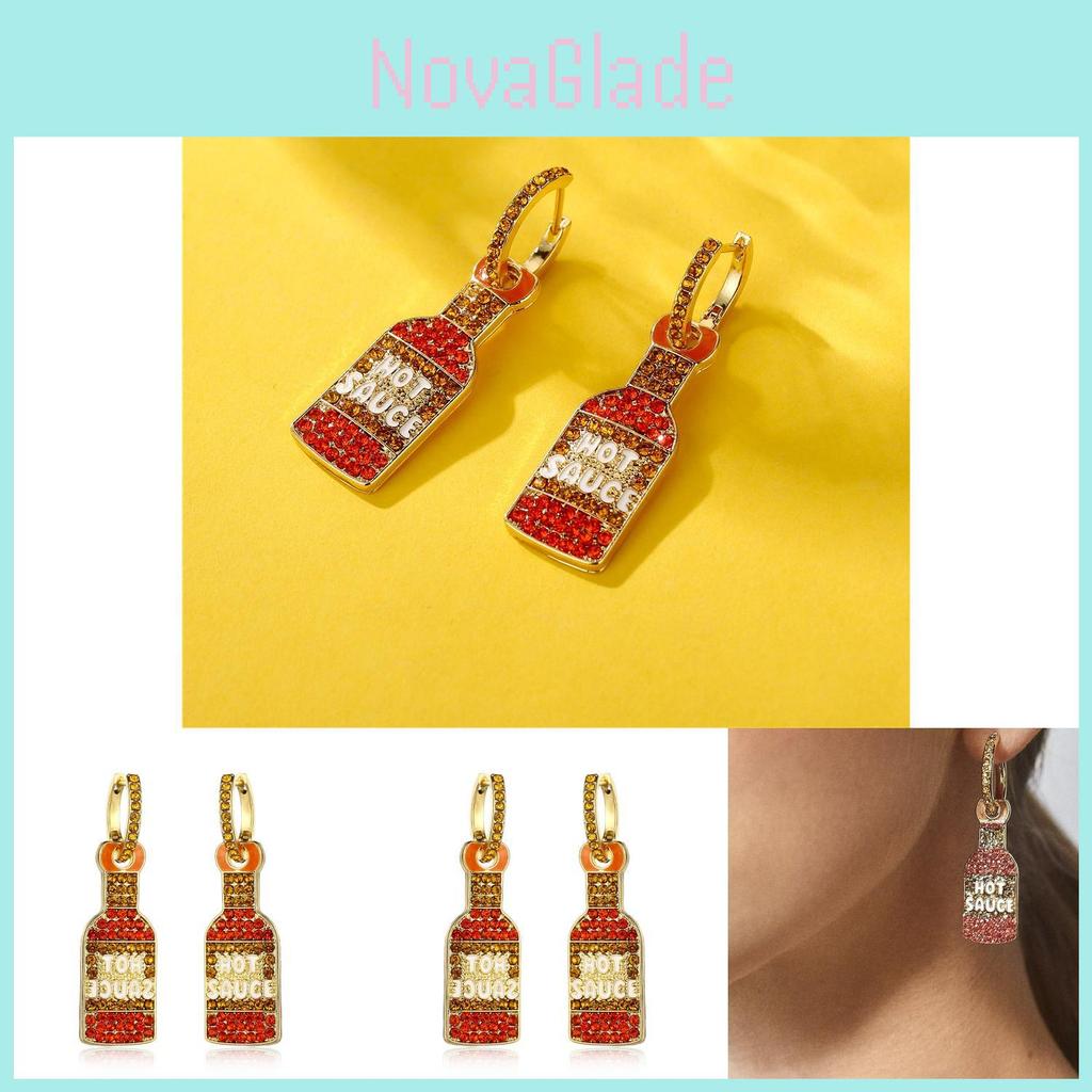 Elegant Alloy Geometric Pearl Earrings For Women Chic Bottle Shape Jewelry