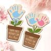 Hand Painted Mother's Day Plaque Ornament Mom Gifts DIY Handprint Sign Decoration Wooden Flower Craft Mother's Day Gift