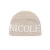 nick&NICOLE CASHMERE LETTERING JAQUARD BEANIE_LIGHT BEIGE