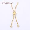 1/3/5Pcs 5cm 18K Gold Plated Adjustable Box Chains Rubber Slider Beads Bracelets Extender Chains For Jewelry Making Accessories