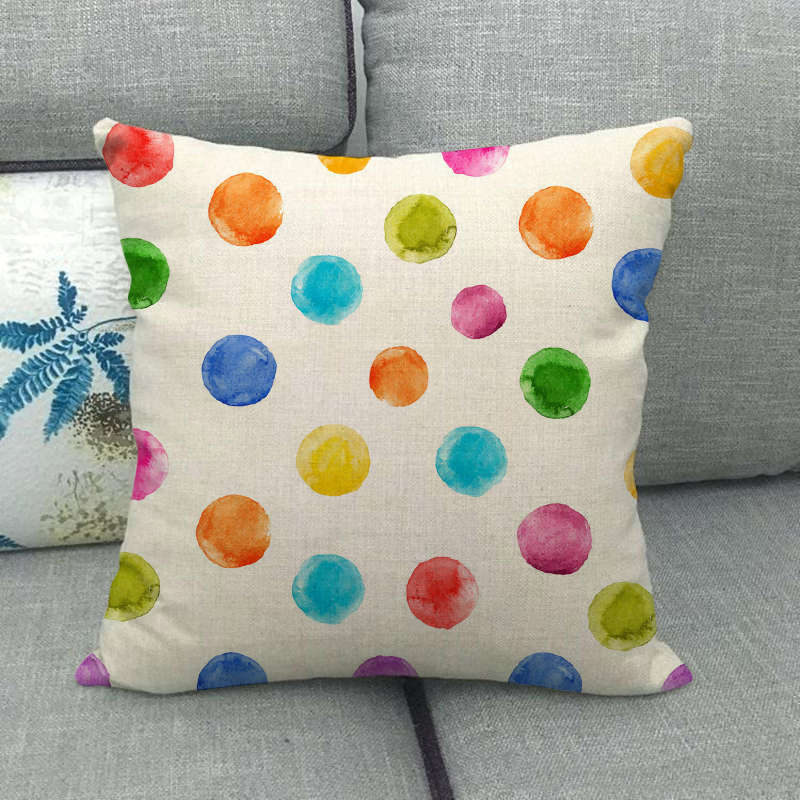 Colorful Spherical Style Collection Digital Printing Short Plush Pillow Covers For Car Sofa Office Cushion Cover Home Goods
