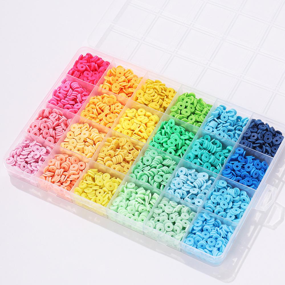 

Набір для браслета з глиняних намистин на 24 сітки: Набір намистин 3 мм 23 кольорів для виготовлення ювелірних виробів своїми руками