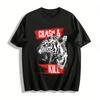 CRASH & KILL Tiger Print Streetwear Casual Loose Fit Short Sleeve Tee Pure Cotton T-shirt