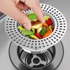 Dipuer Stainless Steel Sink Strainer, Kitchen Sink Pop-Up Core, Vegetable Washing Basin Drain Stopper, Anti-Clogging Sink