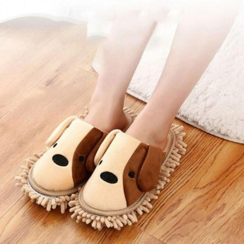

Slippers, mop, cleaning cloth, indoor slippers, living room slippers, floor supplies, microfiber Puppy slippers pink