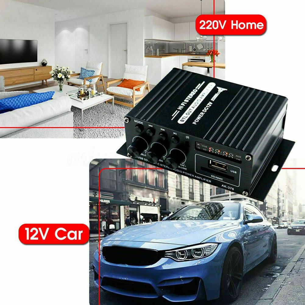 ?400W 2x200W Stereo HiFi Car Home Subwoofer Audio Amplifier Amp Sound Speaker Bluetooth EDR Audio
