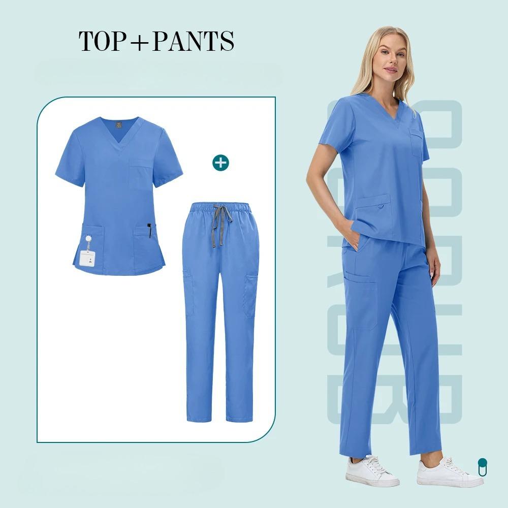 Soft Polyester Hospital Doctor Scrubs Nurses Accessories Nursing Articles Dental Scrub Pet Store Veterinary Uniform