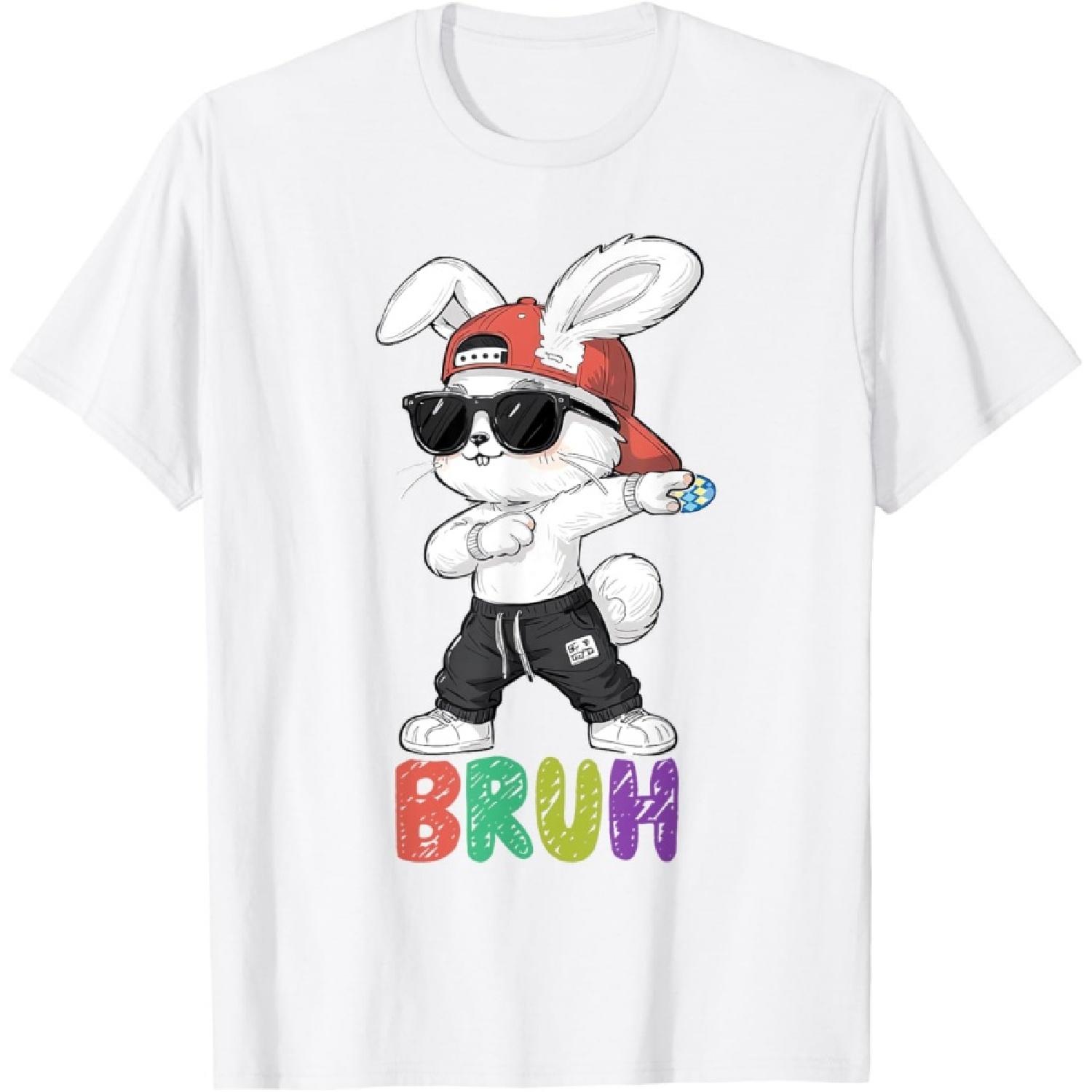 Bruh Meme Easter Day Dabbing Bunny Easter Bruh Boys Kids T-Shirt S